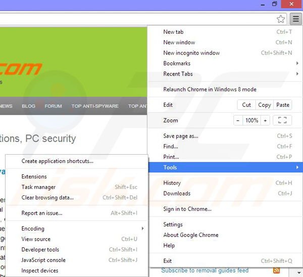 Suppression des publicités PassWizard dans Google Chrome étape 1