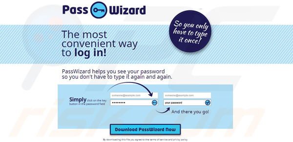 Page d'accueil de PassWizard