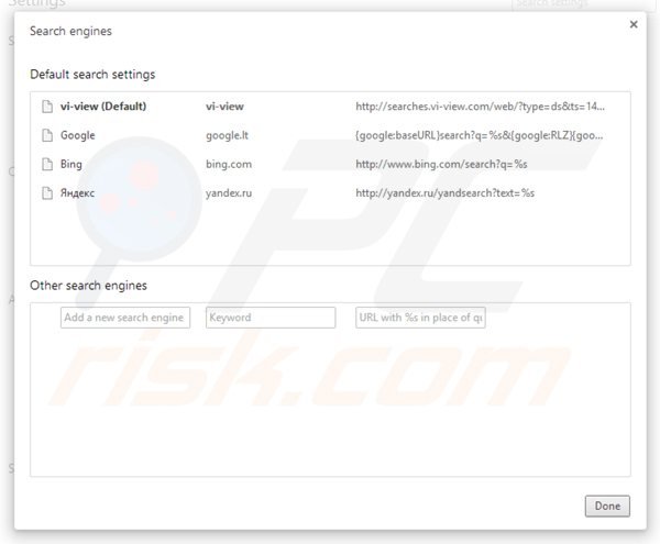 Suppression du moteur de recherche par déafaut de searches.vi-view.com dans Google Chrome 
