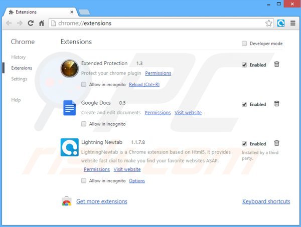 Suppression des extensions reliées à searches.vi-view.com dans Google Chrome 