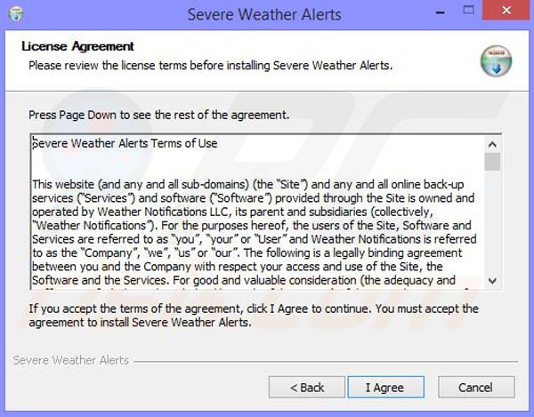 Configuration de l'installation de Severe Weather Alerts