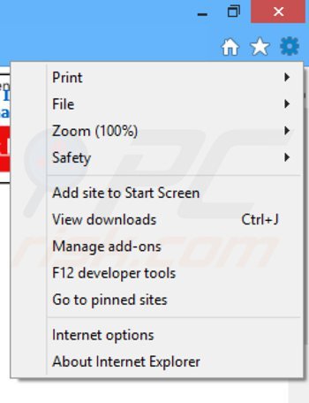Suppression des publicités smartweb dans Internet Explorer étape 1