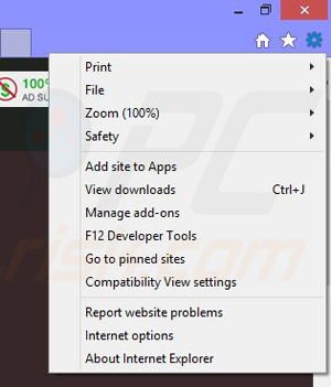 Suppression des publicités Surf Safely dans Internet Explorer étape 1