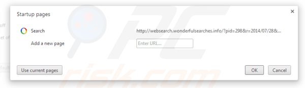 Suppression de la page d'accueil de websearch.wonderfulsearches.info dans Google Chrome 