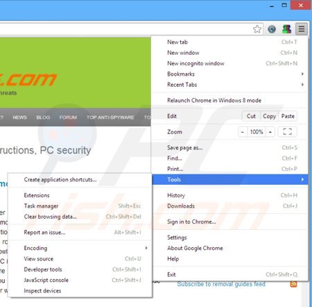 Suppression des publicités browser shop dans Google Chrome étape 1