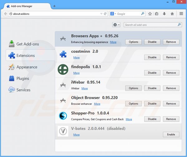 Suppression des publicités de browsers apps + dans Mozilla Firefox étape 2