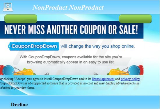 Installateur du logiciel de publicité coupondropdown 