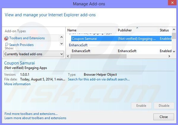 Suppression des publicités Dolphin Deals dans Internet Explorer étape 2