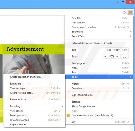 Suppression d'edeals dans Google Chrome étape 1