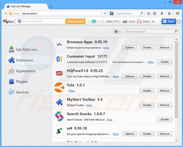 Suppression d'edeals dans Mozilla Firefox étape  2