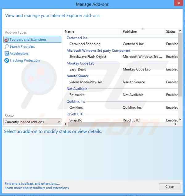 Suppression de plug-ins générant des publicités monkeytize dans Internet Explorer étape 2