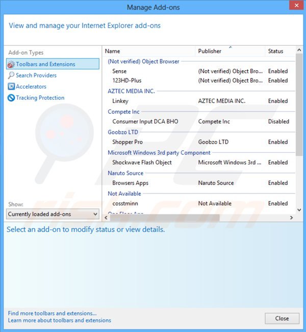 Suppression des publicités obrona vpn dans Internet Explorer étape 2