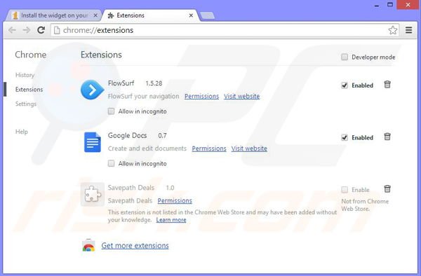 Suppression des publicités OneSoftPerDay dans Google Chrome étape 2