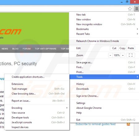 Suppression des publcités picrec dans Google Chrome étape 1