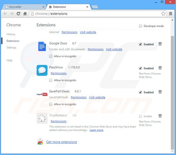 Suppression des publicités picrec dans Google Chrome étape 2