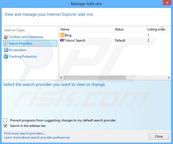 Suppression du moteur de recherche par défaut de portalsepeti.com dans Internet Explorer 
