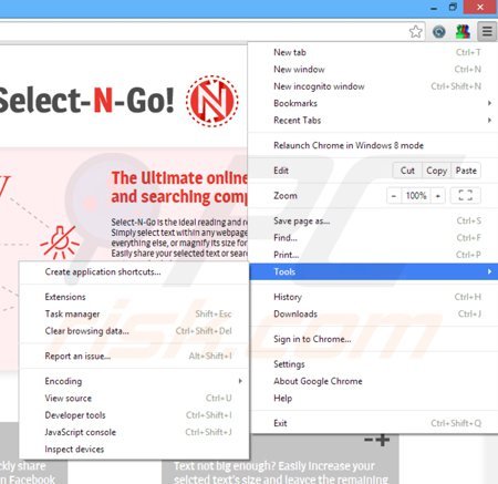 Suppression des publicités selectngo dans Google Chrome étape 1