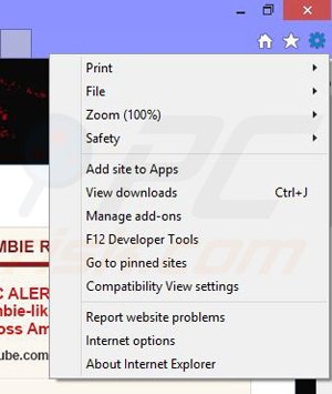 Suppression des publicités Zombie Invasion dans Internet Explorer étape 1