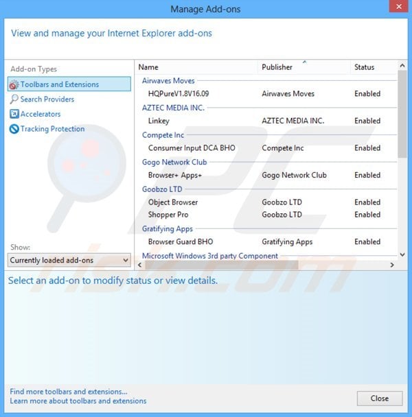 Suppression du logiciel de publicité relié à CloudGuard dans Internet Explorer étape 2