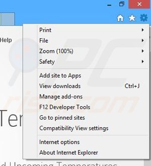 Suppression des publicités Desktop Temperature Monitor dans Internet Explorer étape 1