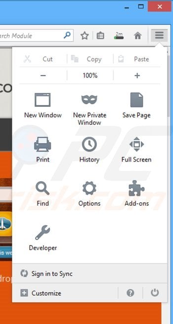 Suppression des publicités DesktopDock dans Mozilla Firefox étape 1