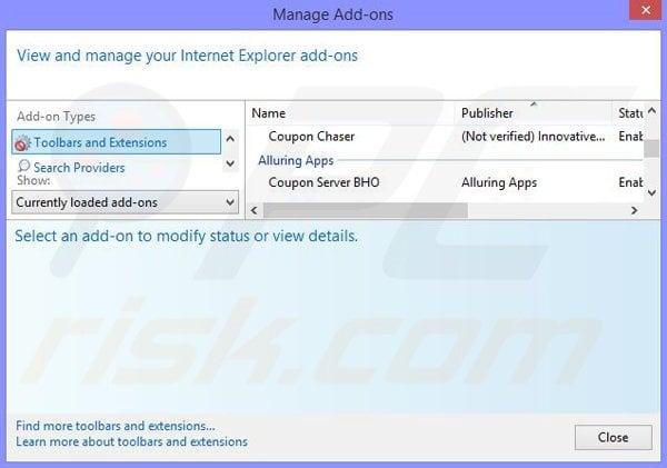 Suppression des publicités Insta Share dans Internet Explorer étape 2