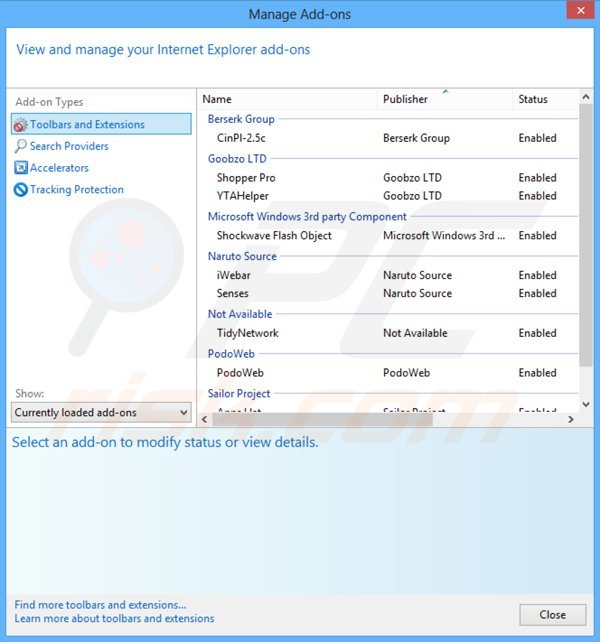 Suppression des publicités StormWatch dans Internet Explorer étape 2