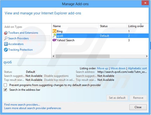 Suppression du moteur de recherche par défaut de mystartsearch.com dans Internet Explorer 