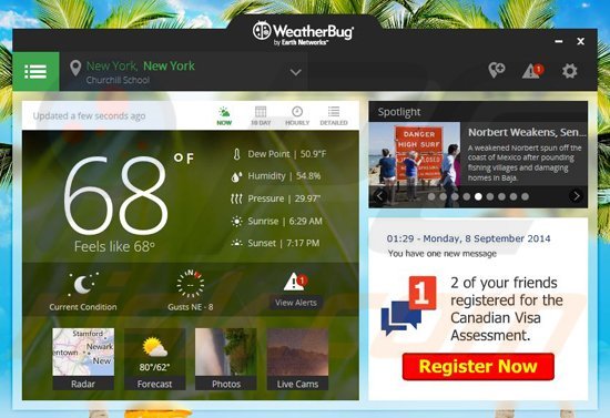 widget de bureau WeatherBug 