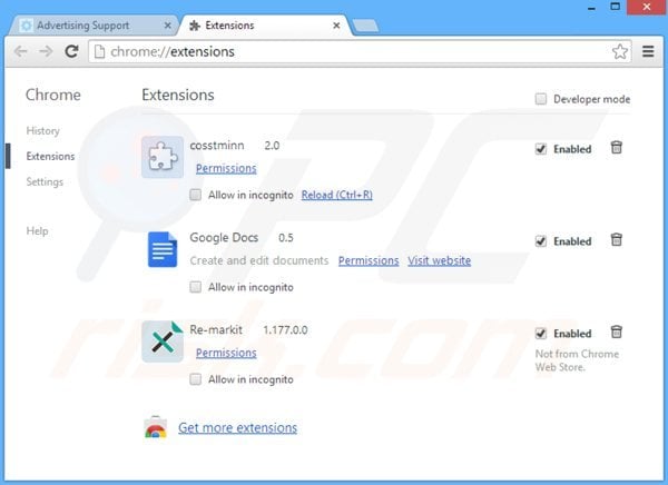 Suppression du logiciel de publicité relié à web bar dans Google Chrome étape 2