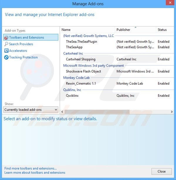 Suppression du logiciel de publicité relié à web bar dans Internet Explorer étape 2