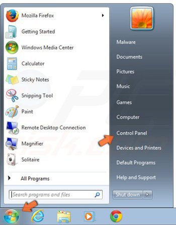 windows 7 - accéder au Panneau de Configuration