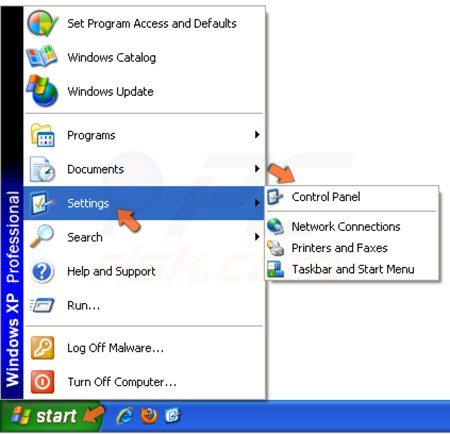 Activer un compte d'utilisateur invité dans Windows XP étape 1 - accéder au Panneau de Configuration