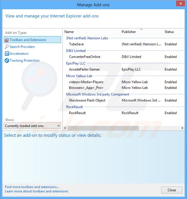 Suppression de zoomifyapp dans Internet Explorer étape 2