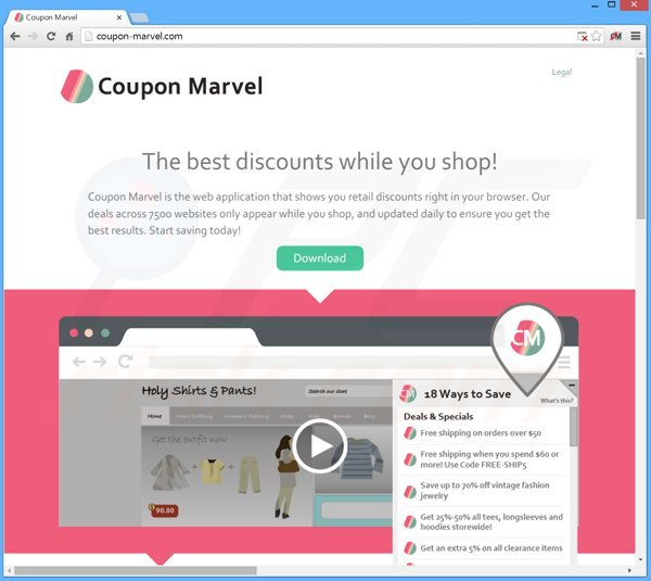 Logiciel de publicité Coupon Marvel 