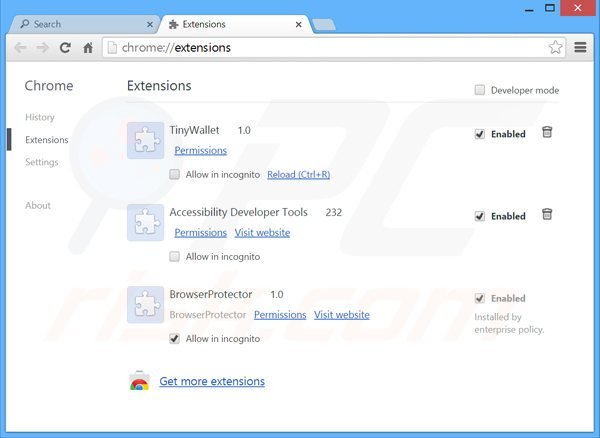 Suppression des extensions reliées à Guard-search.com dans Google Chrome 