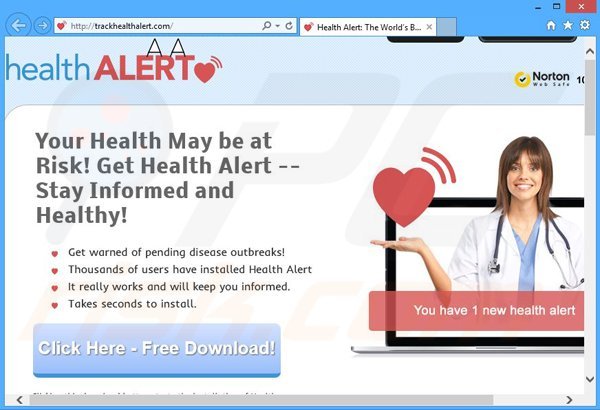 Logiciel de publicité Health Alert 