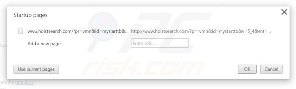 Suppression de la page d'accueil de hoistsearch.com dans Google Chrome 