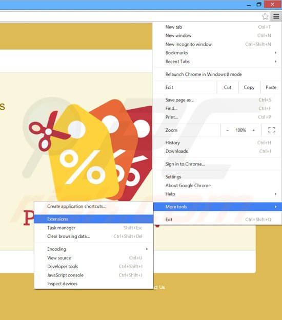 Suppression des publicités  Popcornew dans Google Chrome étape 1