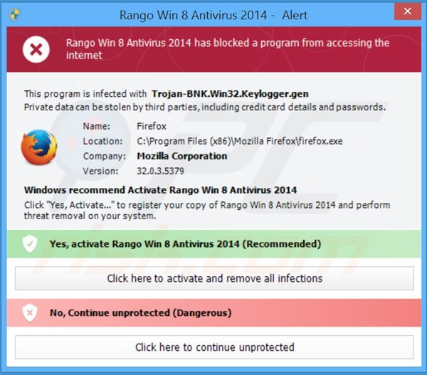 antivirus rango win8 2014 bloquant l'exécution des programmes installés