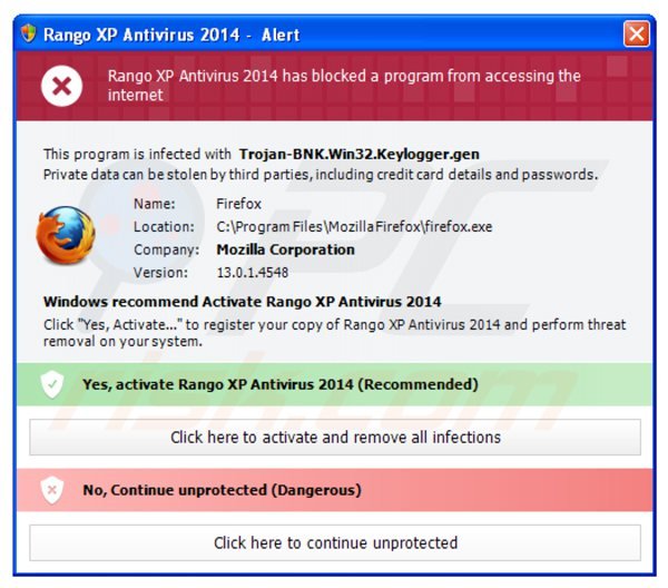 antivirus rango xp 2014 bloquant l'exécution des programmes installés