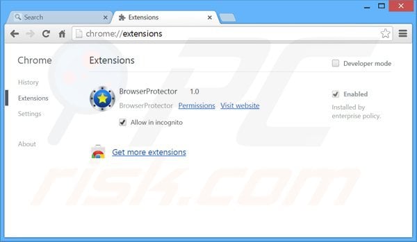 Suppression des extensions reliées à search.safefinder.com dans Google Chrome 
