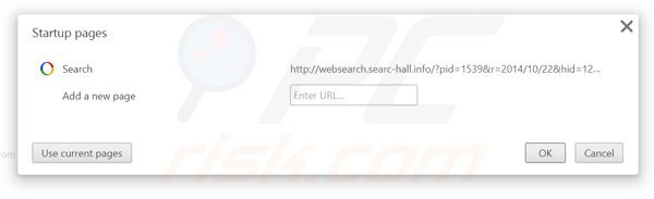 Suppression de la page d'accueil de websearch.searc-hall.info dans Google Chrome 