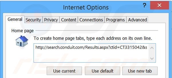 Suppression de la page d'accueil de search.conduit.com dans Internet Explorer 