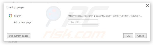 Suppression de la page d'accueil de websearch.search-plaza.info dans Google Chrome 