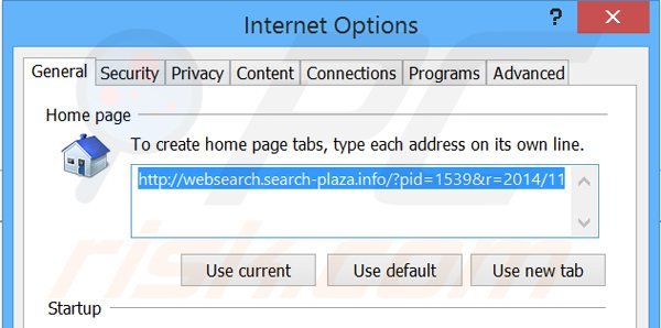Suppression de la page d'accueil de websearch.search-plaza.info dans Internet Explorer 