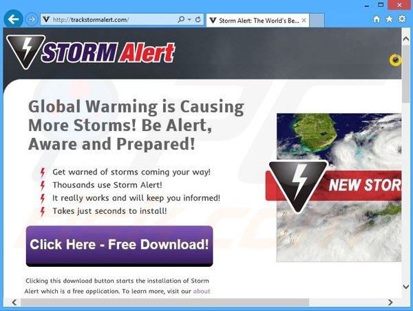 Logiciel de publicité Storm Alert 