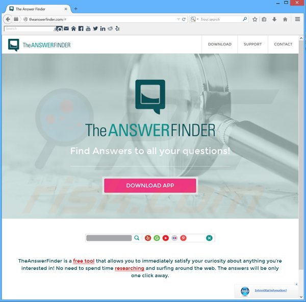 Logiciel de publicité theanswerfinder 