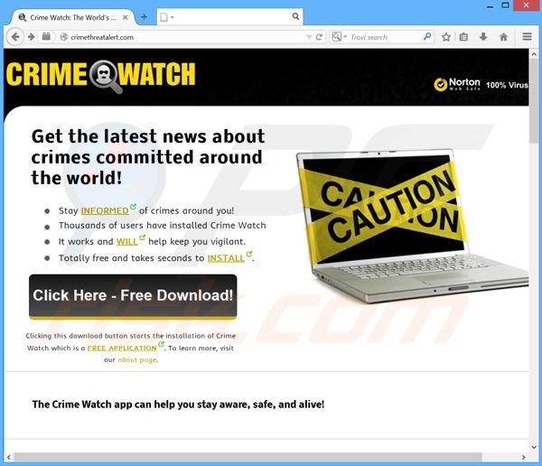 Logiciel de publicité Crime Watch