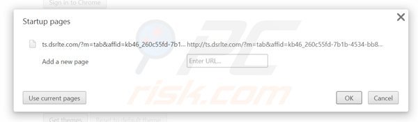 Suppression de la page d'accueil de rts.dsrlte.com dans Google Chrome 